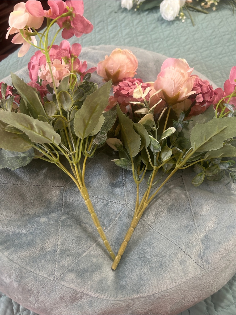 Pink Artificial Flower Bouquet Home Accent - Picture 2 of 3